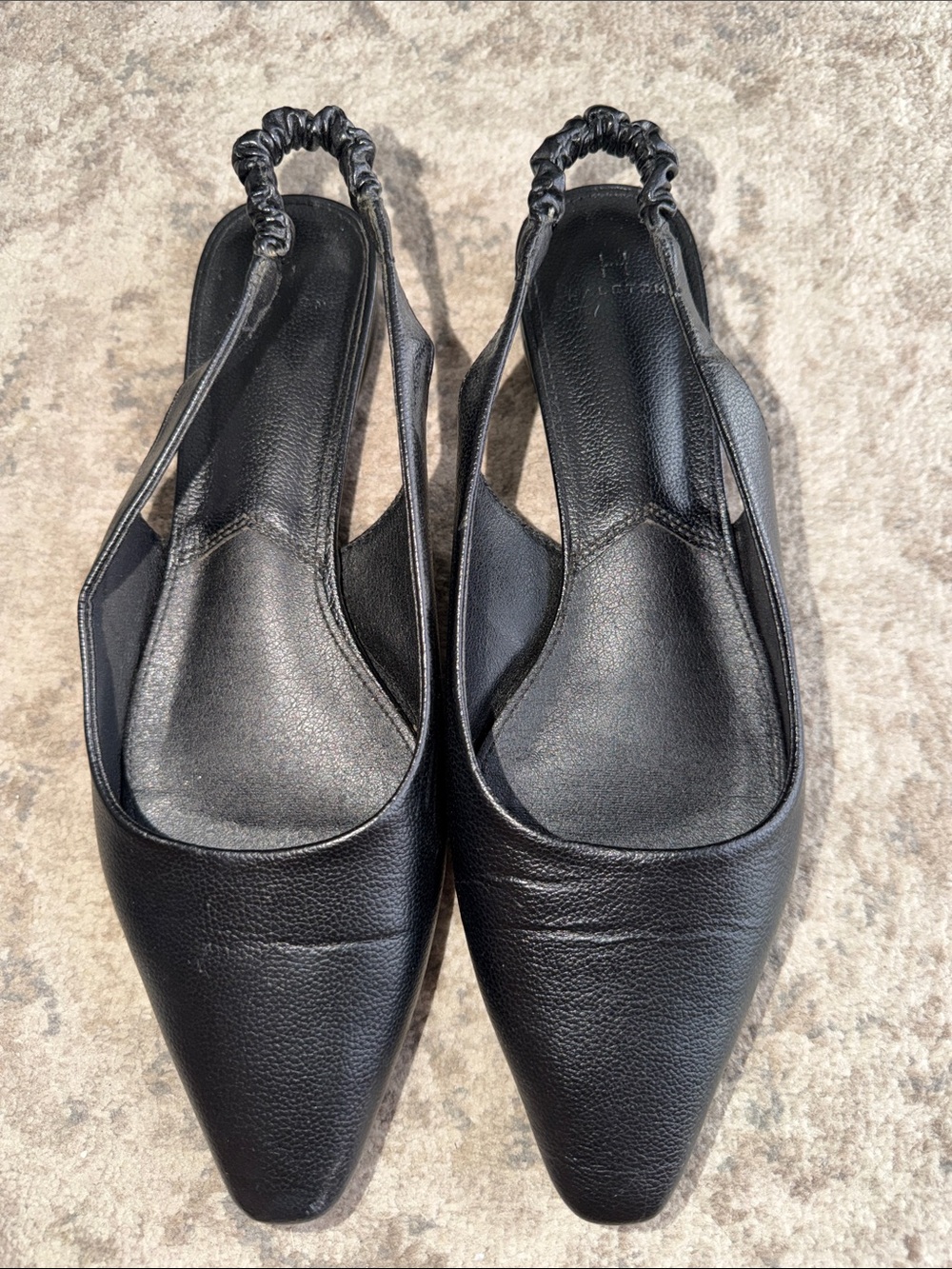 Halston Heritage Black Leather Slingback Mules